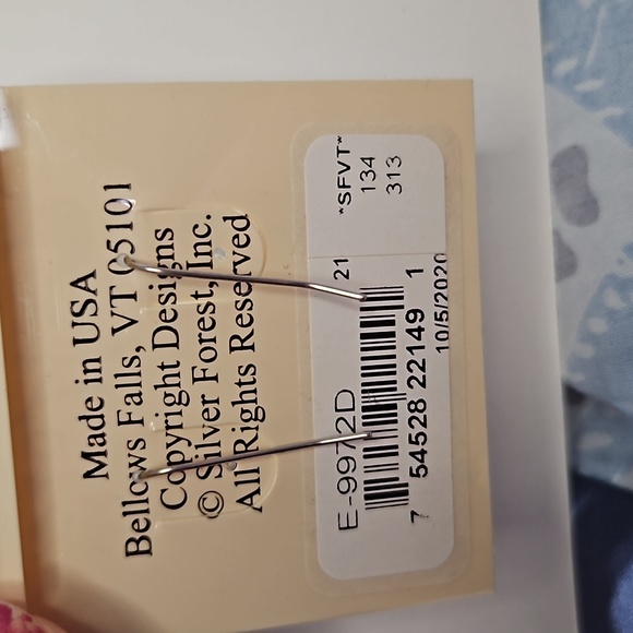 Silver Forest NWT surgical steel earrings, silver and purples, wire wrap accents - Picture 4 of 4